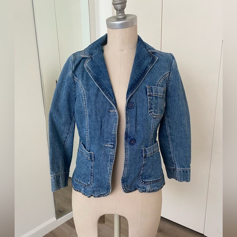 Mossimo Woman's Blue Denim  Button Jean Stylish Casual  Jacket Small